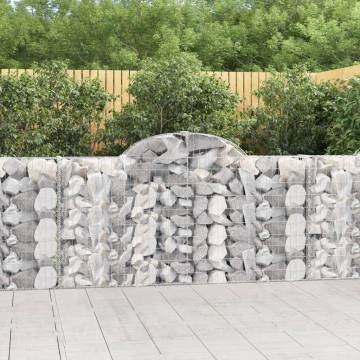 Arched Gabion Baskets 4 pcs 200x30x100/120 cm Galvanised Iron