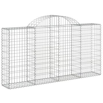 Arched Gabion Baskets 4 pcs 200x30x100/120 cm Galvanised Iron