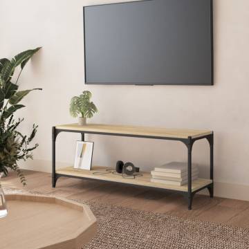 TV Cabinet Sonoma Oak 100x33x41 cm Engineered Wood and Steel