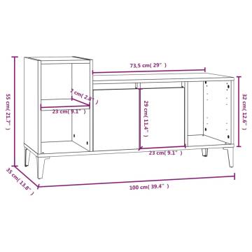 TV Cabinet Smoked Oak 100x35x55 cm Engineered Wood