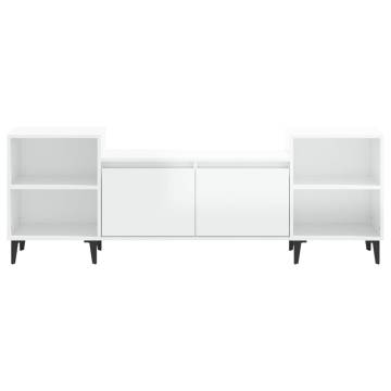 TV Cabinet High Gloss White 160x35x55 cm Engineered Wood