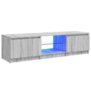 TV Cabinet with LED Lights Grey Sonoma 140x40x35.5 cm