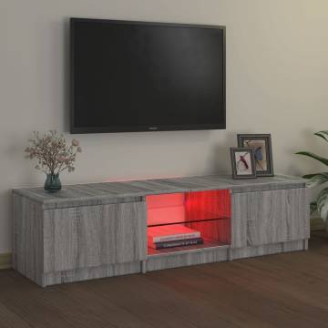 TV Cabinet with LED Lights Grey Sonoma 140x40x35.5 cm