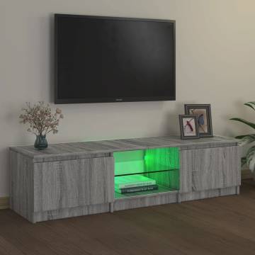 TV Cabinet with LED Lights Grey Sonoma 140x40x35.5 cm