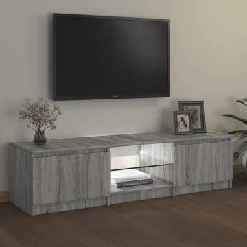 TV Cabinet with LED Lights Grey Sonoma 140x40x35.5 cm