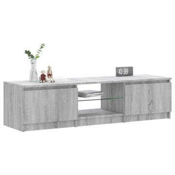 TV Cabinet with LED Lights Grey Sonoma 140x40x35.5 cm