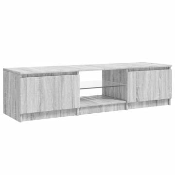 TV Cabinet with LED Lights Grey Sonoma 140x40x35.5 cm