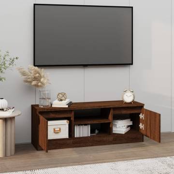 TV Cabinet with Door Brown Oak 102x30x36 cm