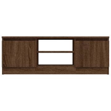 TV Cabinet with Door Brown Oak 102x30x36 cm