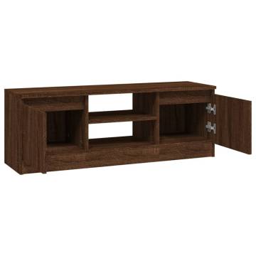 TV Cabinet with Door Brown Oak 102x30x36 cm