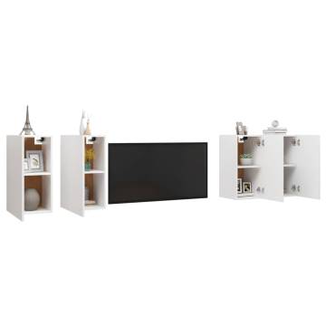 TV Cabinets 4 pcs White 30.5x30x60 cm Engineered Wood