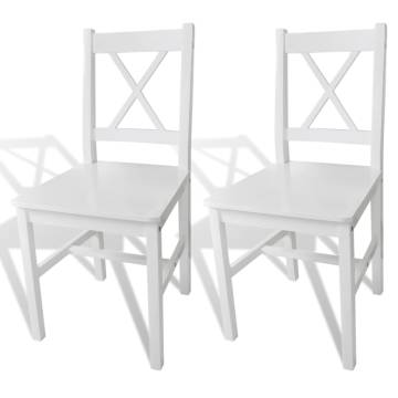 Dining Chairs 2 pcs White Pinewood