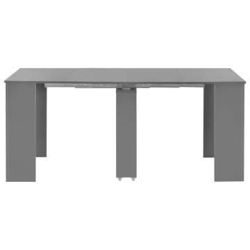 Extendable Dining Table High Gloss Grey 175x90x75 cm