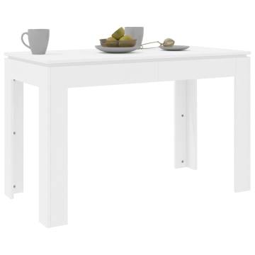 Dining Table White 120x60x76 cm Engineered Wood