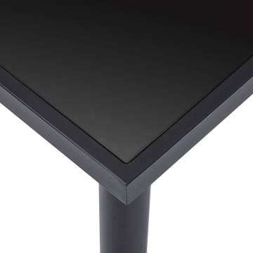 Dining Table Black 140x70x75 cm Tempered Glass