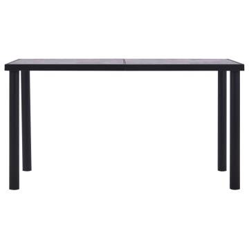 Dining Table Black and Concrete Grey 140x70x75 cm MDF