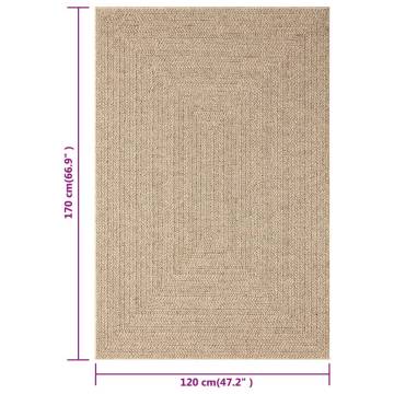 Rug 120x170 cm Jute Look Indoor and Outdoor