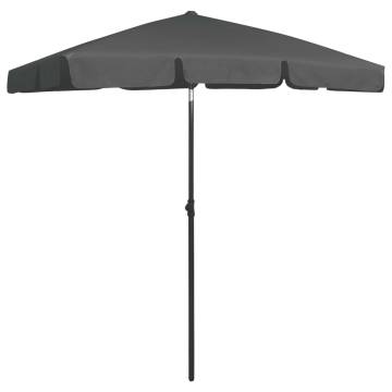 Beach Umbrella Anthracite 180x120 cm