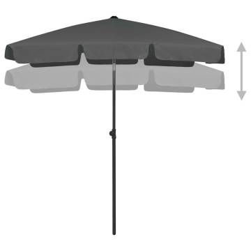 Beach Umbrella Anthracite 180x120 cm