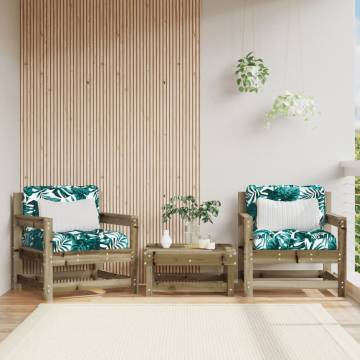 Garden Chairs with Cushions 2 pcs Impregnated Wood Pine