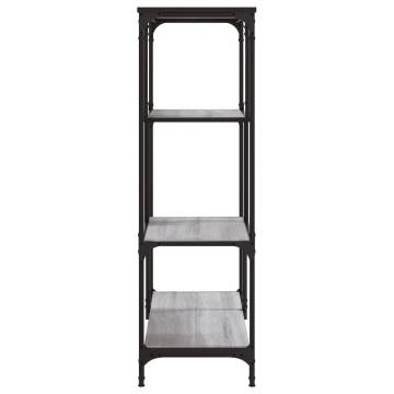 Bookshelf Grey Sonoma 81x36x115 cm Engineered Wood and Steel