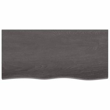 Bathroom Countertop Dark Brown 100x50x2 cm Treated Solid Wood