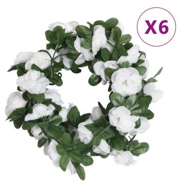 Artificial Flower Garlands 6 pcs Spring White 250 cm