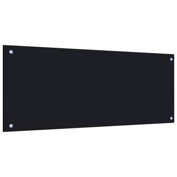 Kitchen Backsplash Black 100x40 cm Tempered Glass