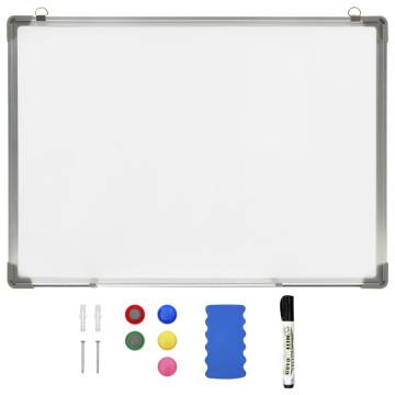 Magnetic Dry-erase Whiteboard White 70x50 cm Steel