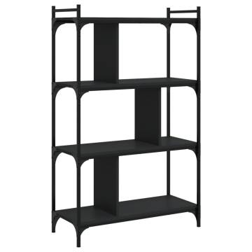 Bookcase 4-Tier Black 76x32x123 cm Engineered Wood