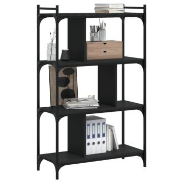 Bookcase 4-Tier Black 76x32x123 cm Engineered Wood