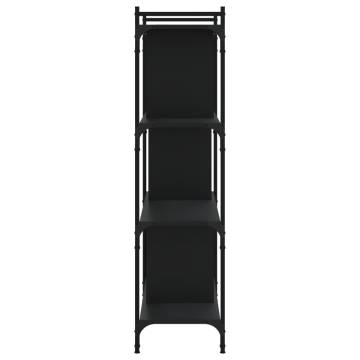 Bookcase 4-Tier Black 76x32x123 cm Engineered Wood