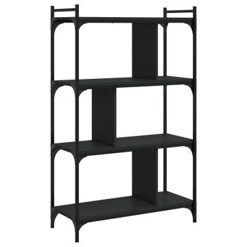 Bookcase 4-Tier Black 76x32x123 cm Engineered Wood