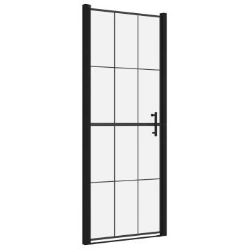 Shower Door Tempered Glass 91x195 cm Black