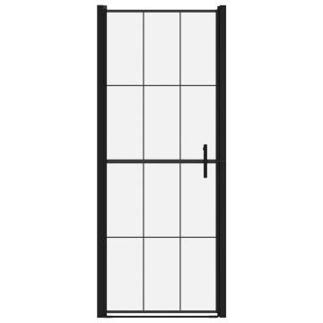 Shower Door Tempered Glass 91x195 cm Black