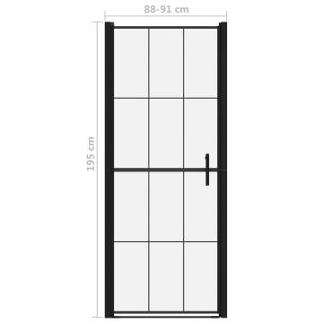 Shower Door Tempered Glass 91x195 cm Black