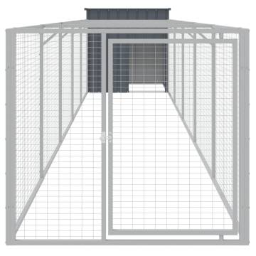 Dog House with Run Anthracite - Durable & Spacious | Hipo Market