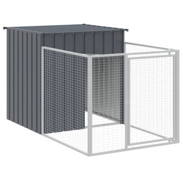 Dog House with Run Anthracite - Durable & Spacious | Hipo Market