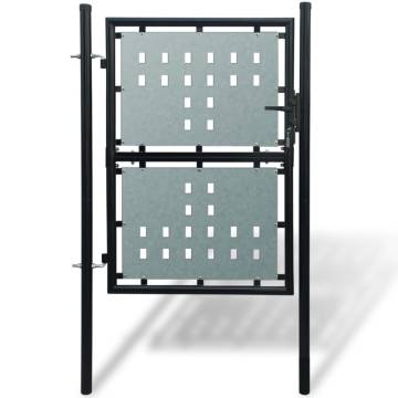 Black Single Door Fence Gate 100 x 225 cm