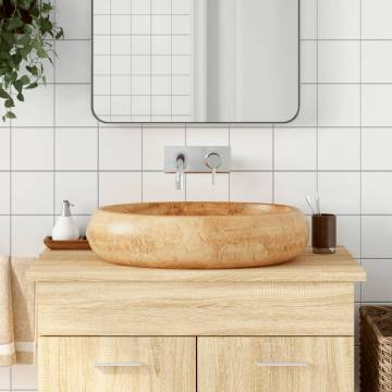 Countertop Basin Brown Oval 59x40x15 cm Ceramic