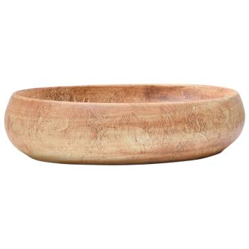 Countertop Basin Brown Oval 59x40x15 cm Ceramic