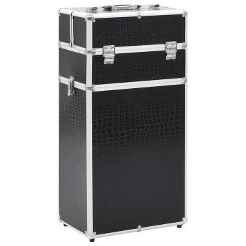 Make-up Trolley Aluminium Black with Crocodile Pattern