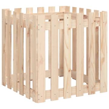 Garden Planter with Fence Design 60x60x60 cm Solid Wood Pine