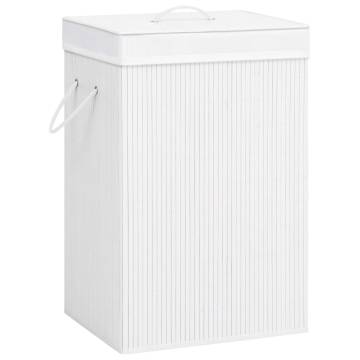 Bamboo Laundry Basket White 72 L