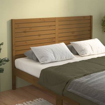 Bed Headboard Honey Brown 126x4x100 cm Solid Wood Pine