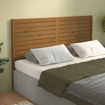 Bed Headboard Honey Brown 126x4x100 cm Solid Wood Pine