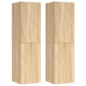 TV Cabinets 2 pcs Sonoma Oak 30.5x30x110 cm Engineered Wood