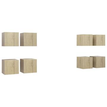 Wall Mounted TV Cabinets 8 pcs Sonoma Oak 30.5x30x30 cm