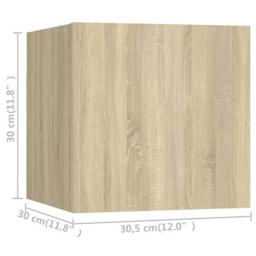 Wall Mounted TV Cabinets 8 pcs Sonoma Oak 30.5x30x30 cm