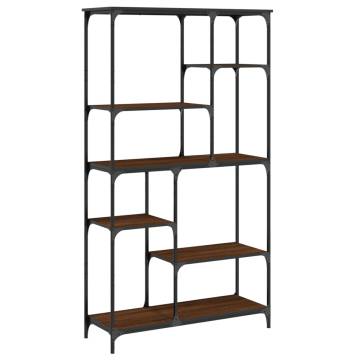 Bookshelf Brown Oak 99x35.5x176 cm Engineered Wood and Steel